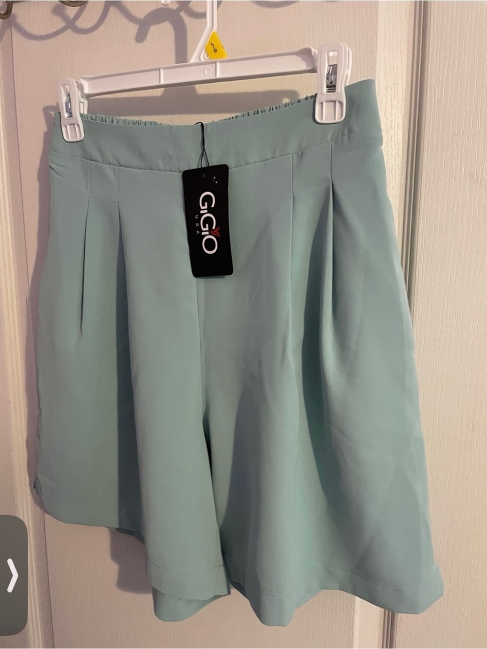 Gigio U.S.A. Flowy Seafoam Green Women's High Waisted Summer Shorts - Size Small